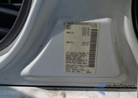 2018 Nissan Altima 2.5 S from USA, damaged, VIN 1N4AL3AP9JC294433